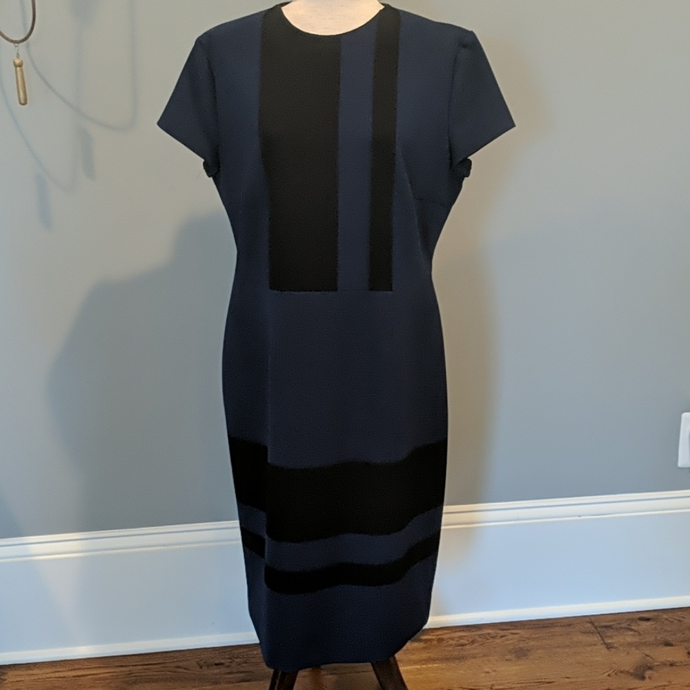 EUC Hugo Boss Black and Blue Dress Size 14